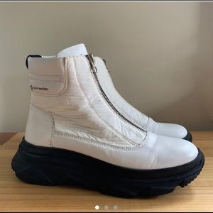 Prada white chunky boots
